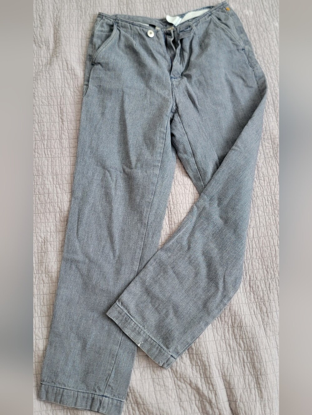 Liz Claiborne Women's Light Gray-blue Herringbone Chinos 8P